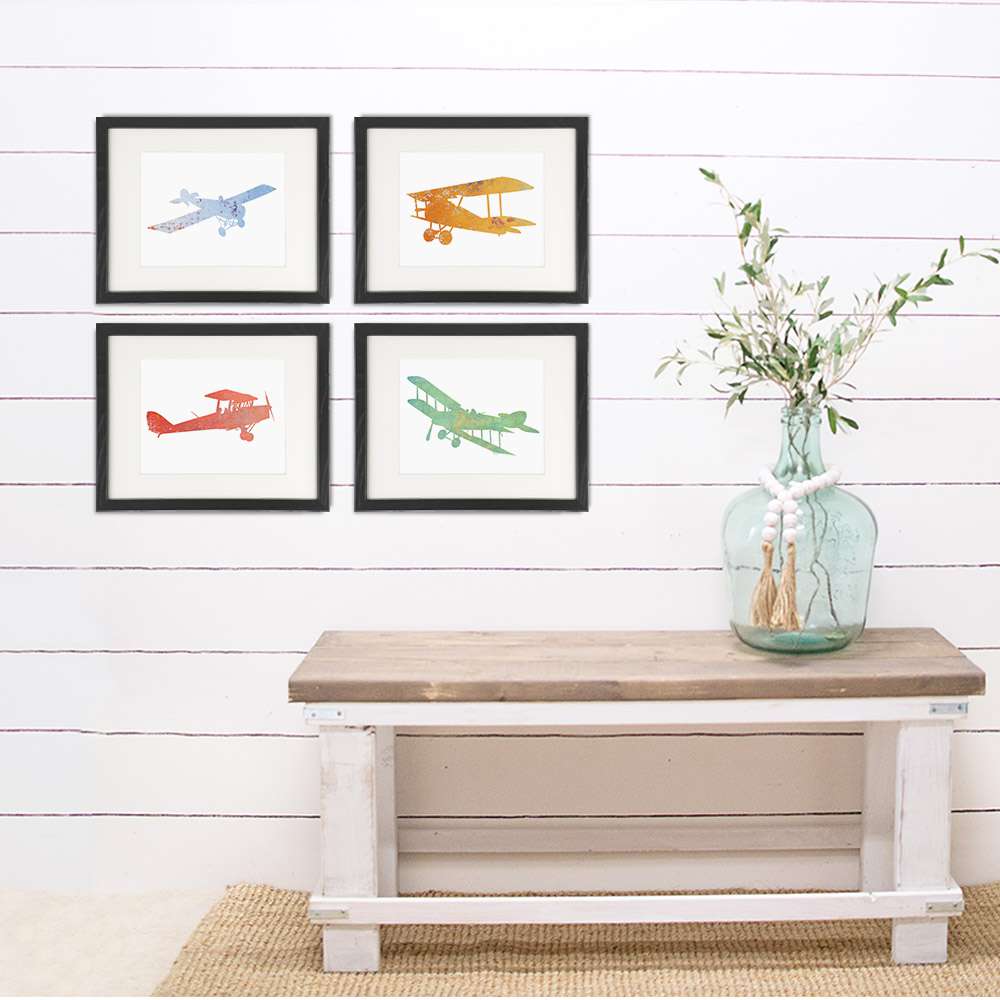 Nursery Airplanes Art Prints (Set of 4) - 8x10s - Dream Big Printables