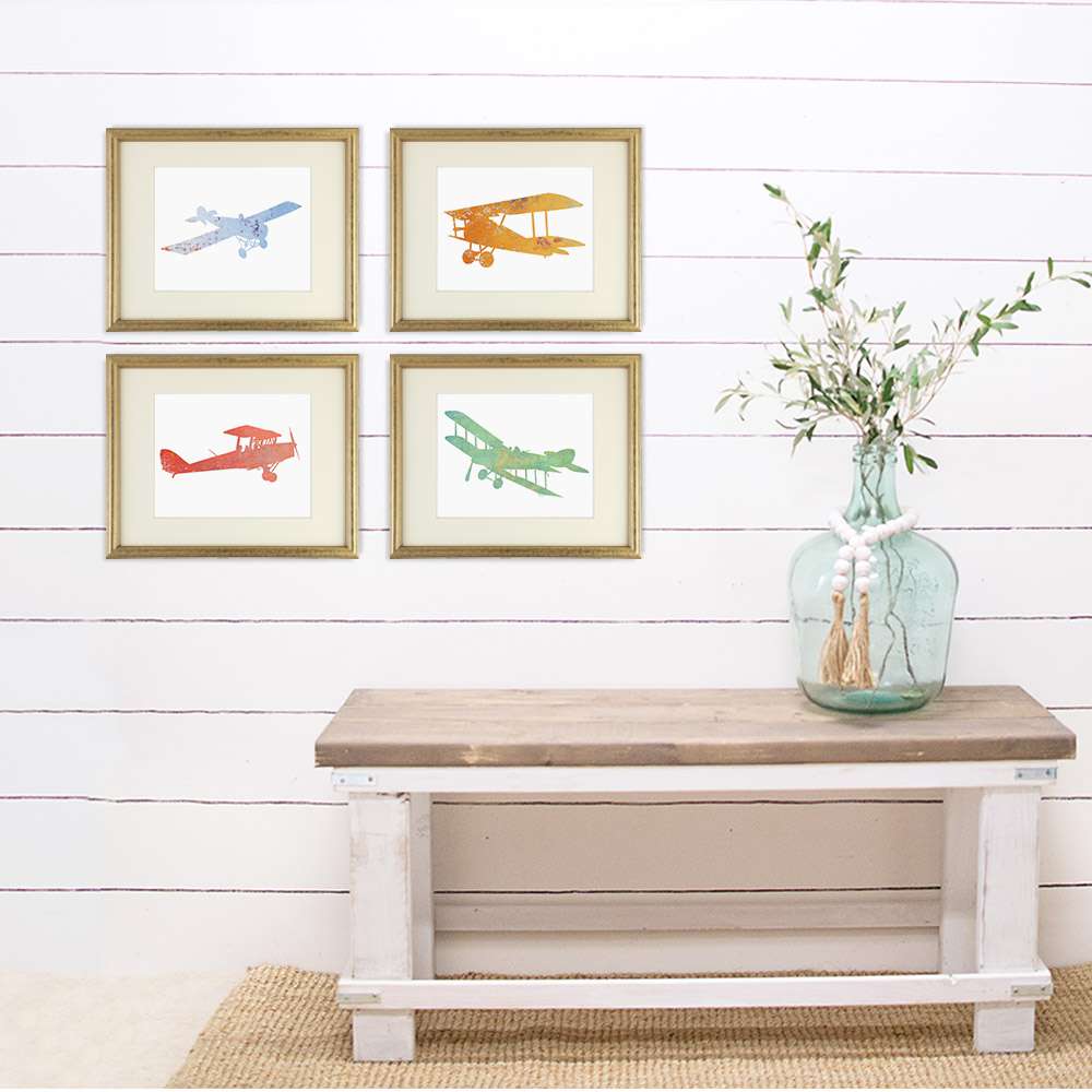 Nursery Airplanes Art Prints (Set of 4) - 8x10s - Dream Big Printables