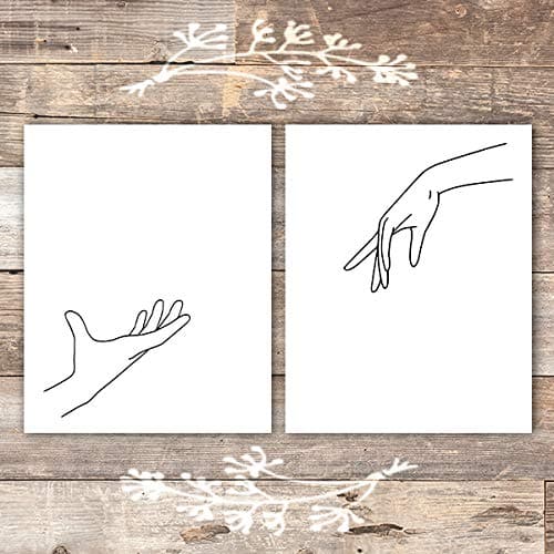 Reaching Hands Sketches Art Prints - (Set of 2) - Unframed - 8x10 - Dream Big Printables