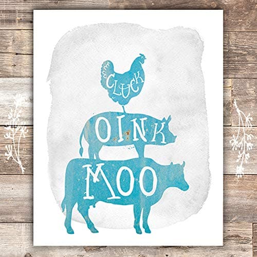 Rustic Farm Animals Art Prints - Unframed - 8x10s - Dream Big Printables