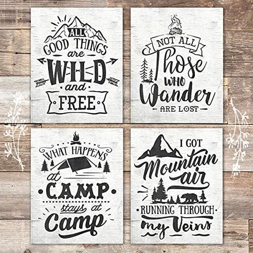 Rustic Nature Quotes Art Prints (Set of 4) - 8x10s - Dream Big Printables