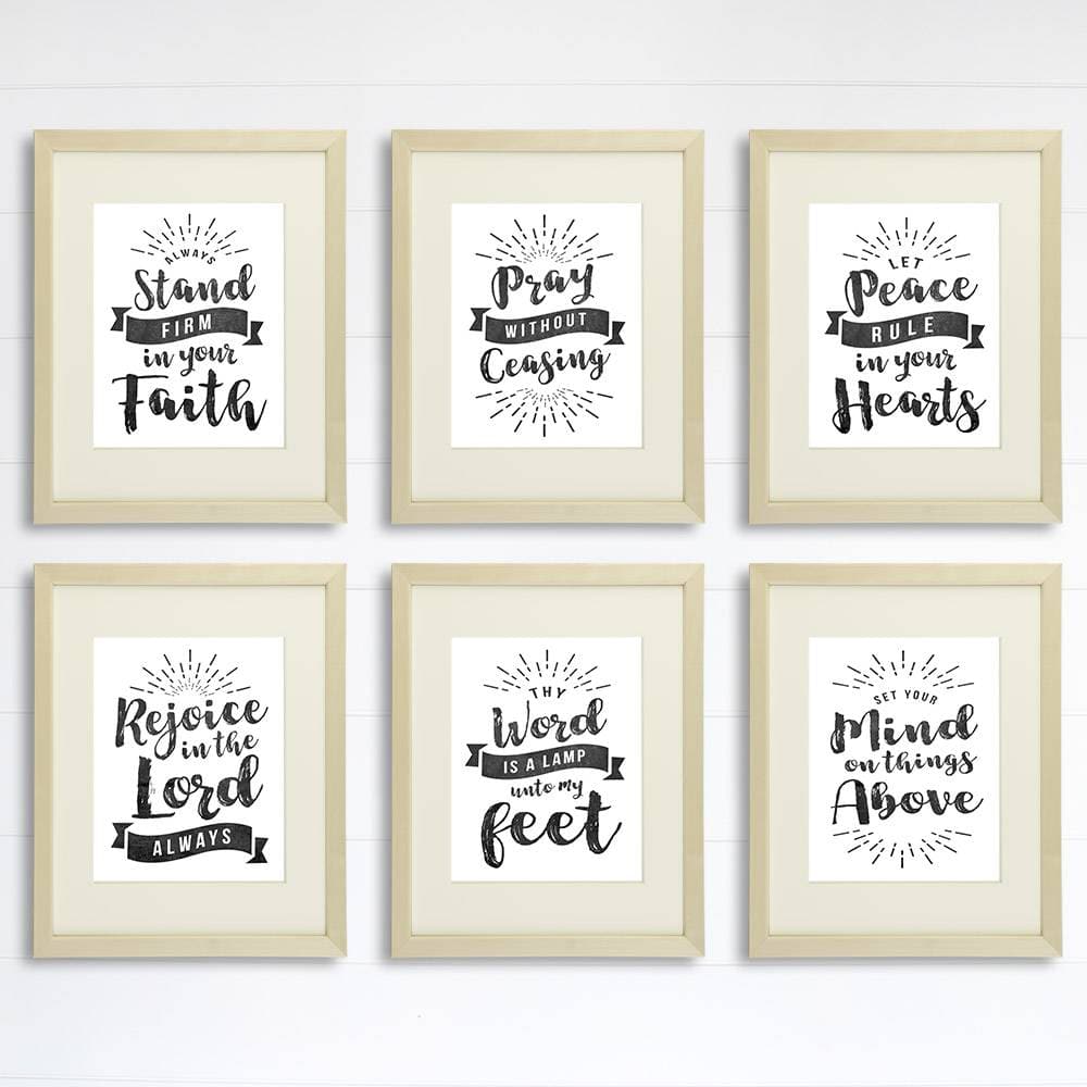 Scripture Wall Art Christian Prints (Set of 6) - 8x10s | Chalkboard Bible Verses - Dream Big Printables