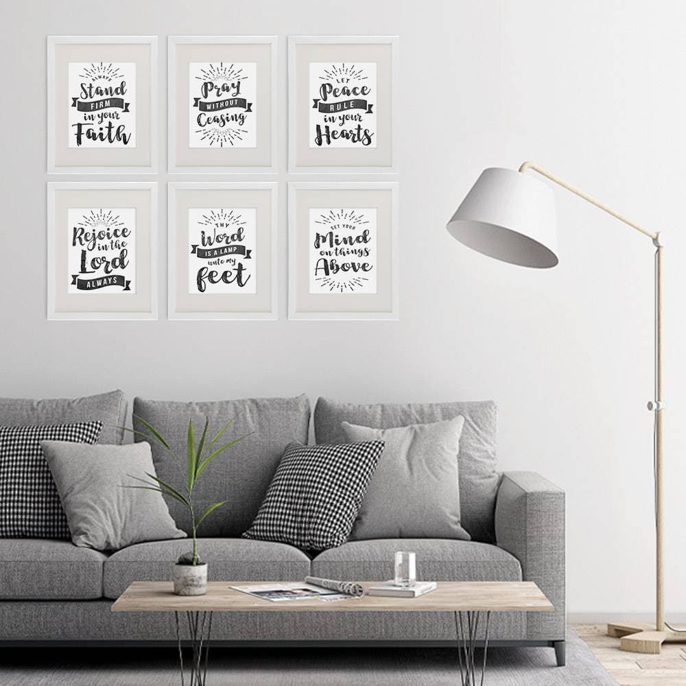 Scripture Wall Art Christian Prints (Set of 6) - 8x10s | Chalkboard Bible Verses - Dream Big Printables