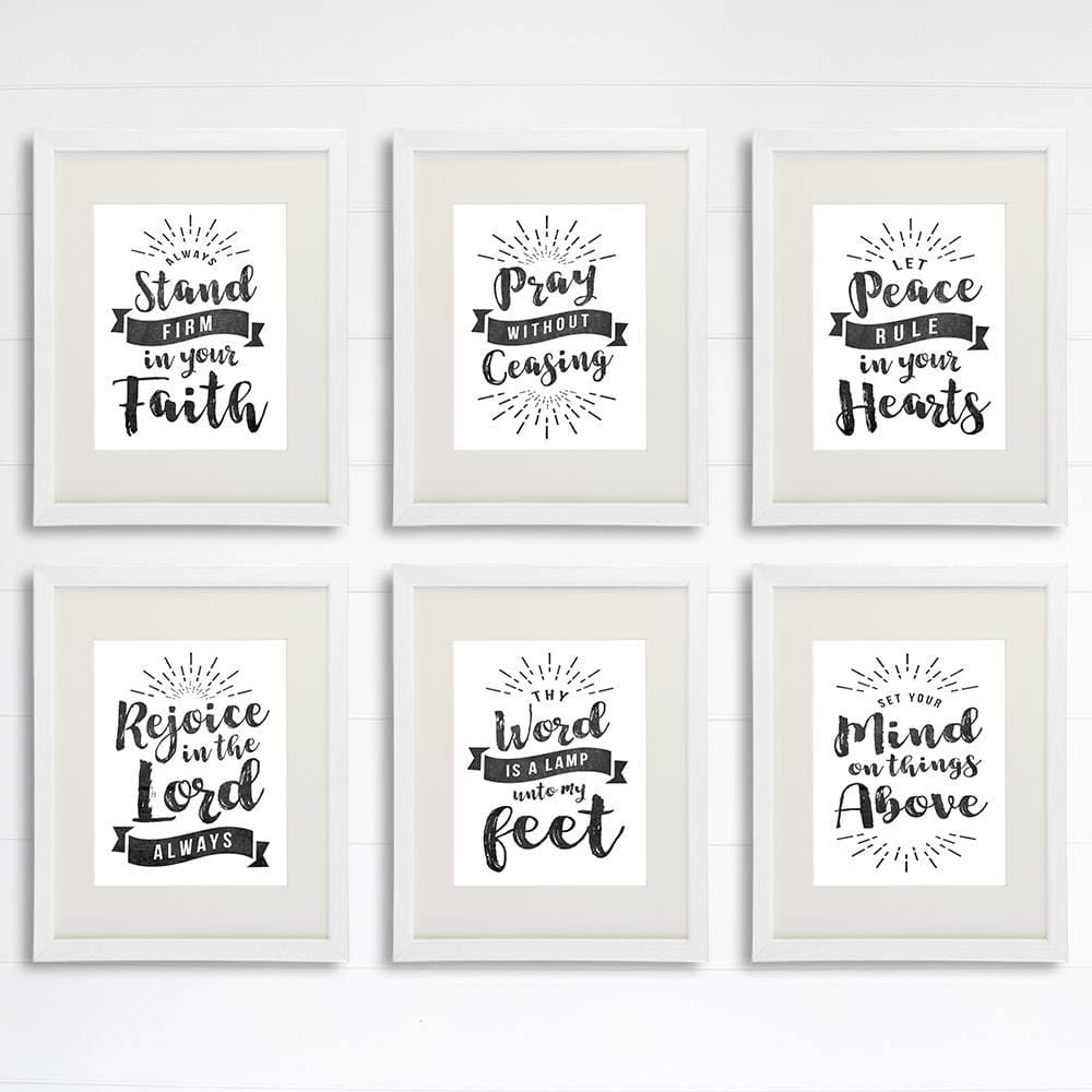 Scripture Wall Art Christian Prints (Set of 6) - 8x10s | Chalkboard Bible Verses - Dream Big Printables