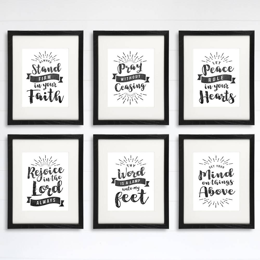 Scripture Wall Art Christian Prints (Set of 6) - 8x10s | Chalkboard Bible Verses - Dream Big Printables