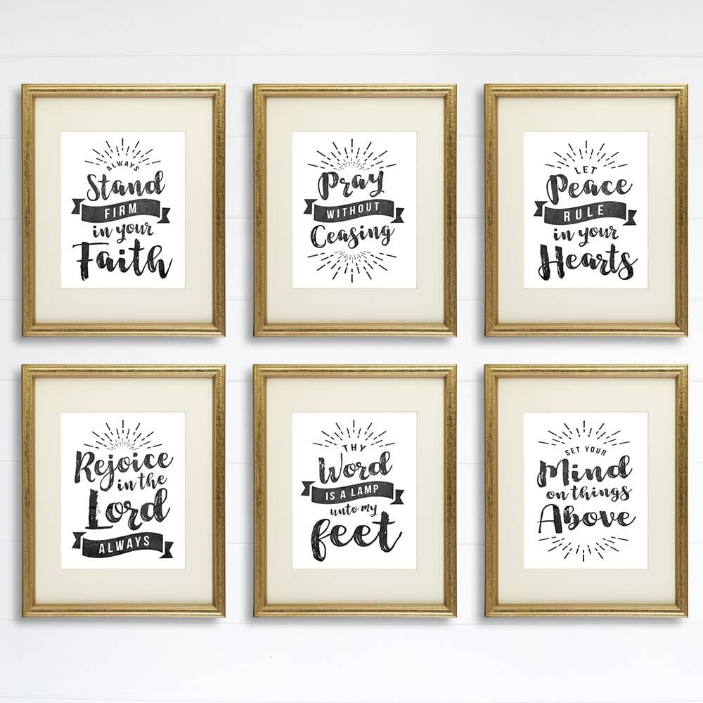 Scripture Wall Art Christian Prints (Set of 6) - 8x10s | Chalkboard Bible Verses - Dream Big Printables