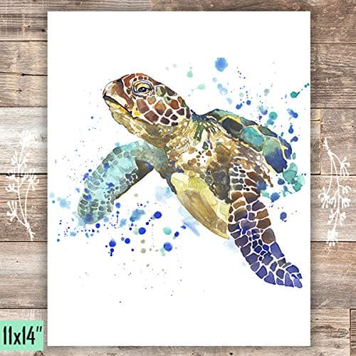 Sea Turtle Art Print - Unframed - 11x14 - Dream Big Printables