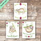 Sloth Art Prints (Set of 3) - Unframed - 11x14s - Dream Big Printables