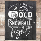 Snowball Chalkboard Christmas Art Print - Unframed - 8x10 - Dream Big Printables