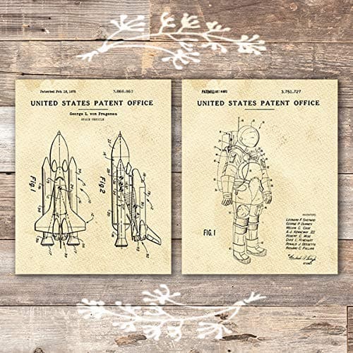 Space Patent Prints Wall Art - Unframed - 8x10s - Dream Big Printables