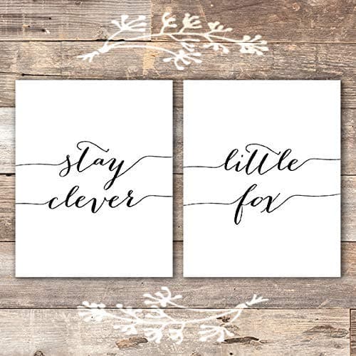 Stay Clever Little Fox Art Prints (Set of 2) - Unframed - 8x10 - Dream Big Printables