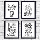 Travel Quotes Wall Art Prints (Set of 4) - Unframed - 8x10s | Typography Wall Art - Dream Big Printables