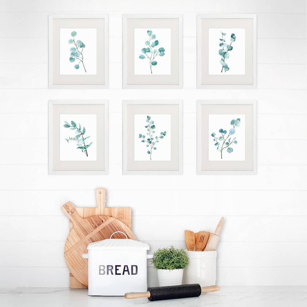 Trendy Eucalyptus Art Prints (Set of 6) - 8x10s - Dream Big Printables