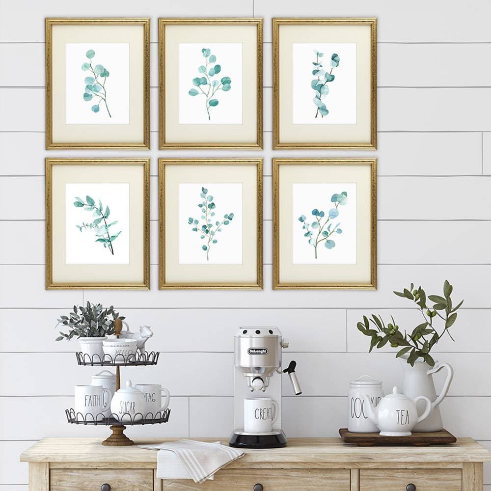 Trendy Eucalyptus Art Prints (Set of 6) - 8x10s - Dream Big Printables