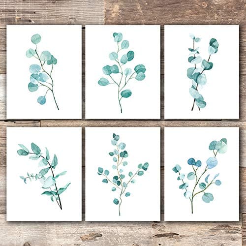 Trendy Eucalyptus Art Prints (Set of 6) - 8x10s - Dream Big Printables