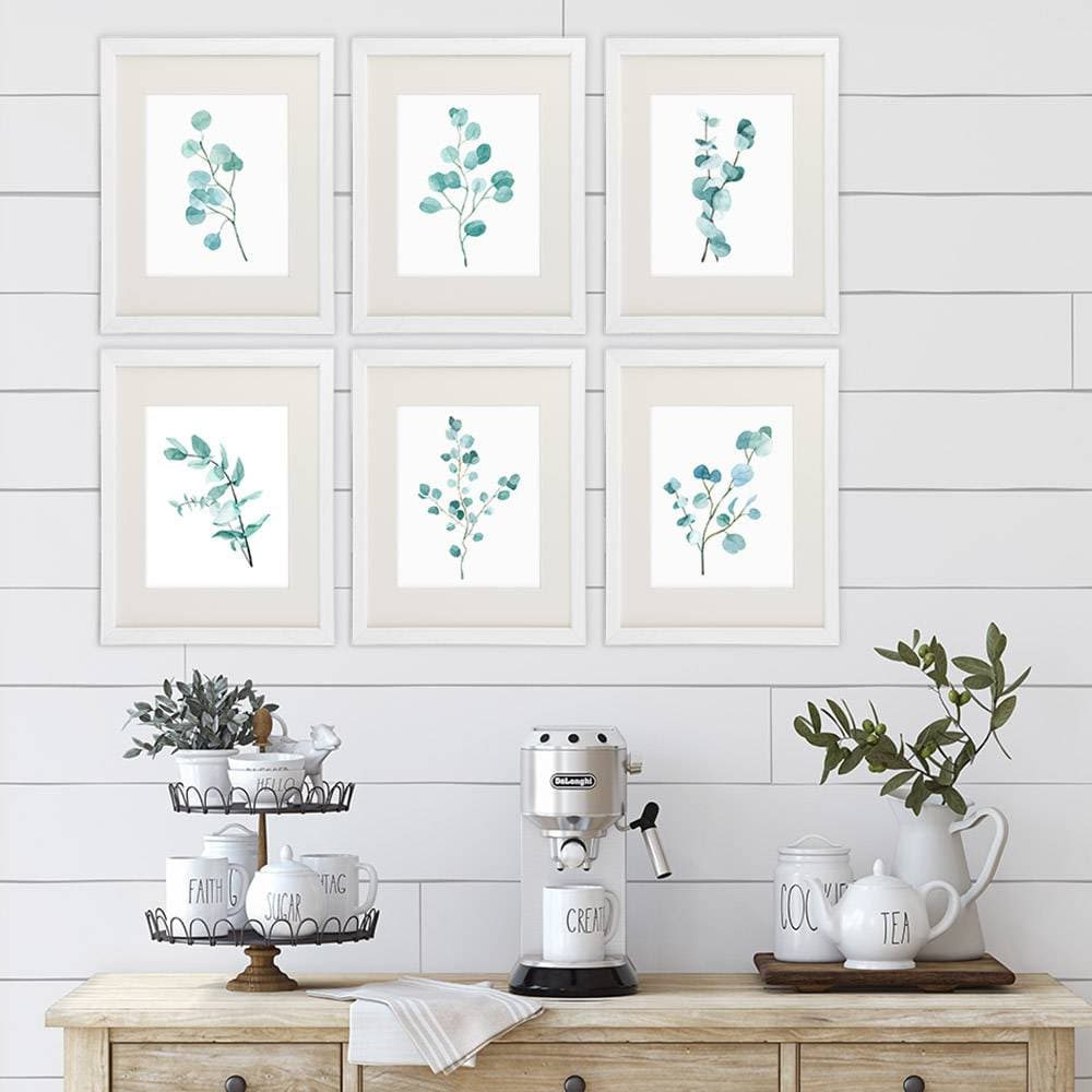 Trendy Eucalyptus Art Prints (Set of 6) - 8x10s - Dream Big Printables