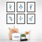 Trendy Eucalyptus Dark Blue Art Prints (Set of 6) - 8x10s - Dream Big Printables