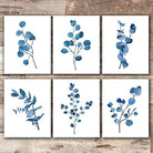 Trendy Eucalyptus Dark Blue Art Prints (Set of 6) - 8x10s - Dream Big Printables