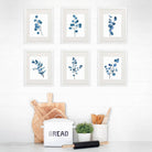 Trendy Eucalyptus Dark Blue Art Prints (Set of 6) - 8x10s - Dream Big Printables