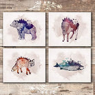 Wild Animal Nature Scene Art Prints (Set of 4) - Unframed - 8x10s - Dream Big Printables