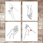 Woman And Hands Art Prints (Set of 4) - Unframed - 8x10s - Dream Big Printables