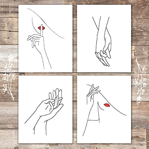 Woman And Hands Art Prints (Set of 4) - Unframed - 8x10s - Dream Big Printables