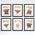 Woodland Animals Floral Art Prints (Set of 6) - 8x10s - Dream Big Printables