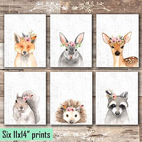 Woodland Animals Nursery Wall Art Prints (Set of 6) - Unframed - 11x14s - Dream Big Printables