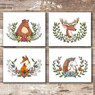 Woodland Animals Wreath Wall Art Prints (Set of 4) - Unframed - 8x10s - Dream Big Printables