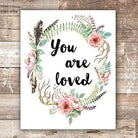 You Are Loved Floral Wreath Art Print - 8x10 - Dream Big Printables