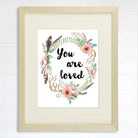 You Are Loved Floral Wreath Art Print - 8x10 - Dream Big Printables