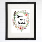 You Are Loved Floral Wreath Art Print - 8x10 - Dream Big Printables