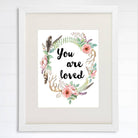 You Are Loved Floral Wreath Art Print - 8x10 - Dream Big Printables